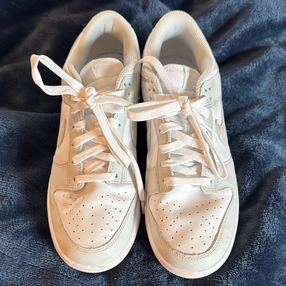 Nike Women's Cream and White Sneakers